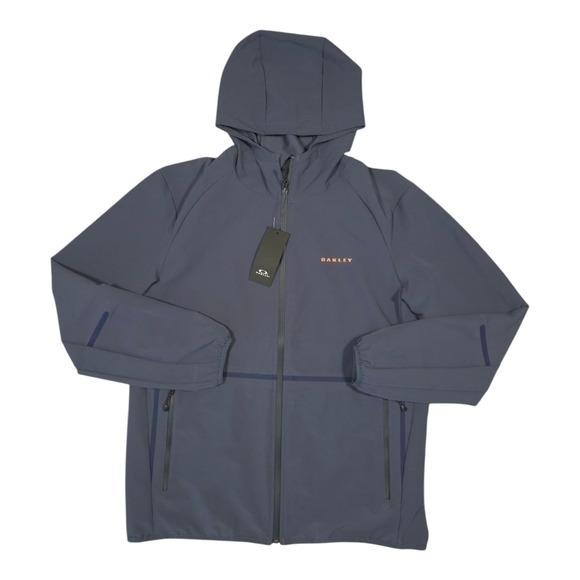 New Oakley Urban Commuter Hooded Full Zip Blue‎ Mens XL